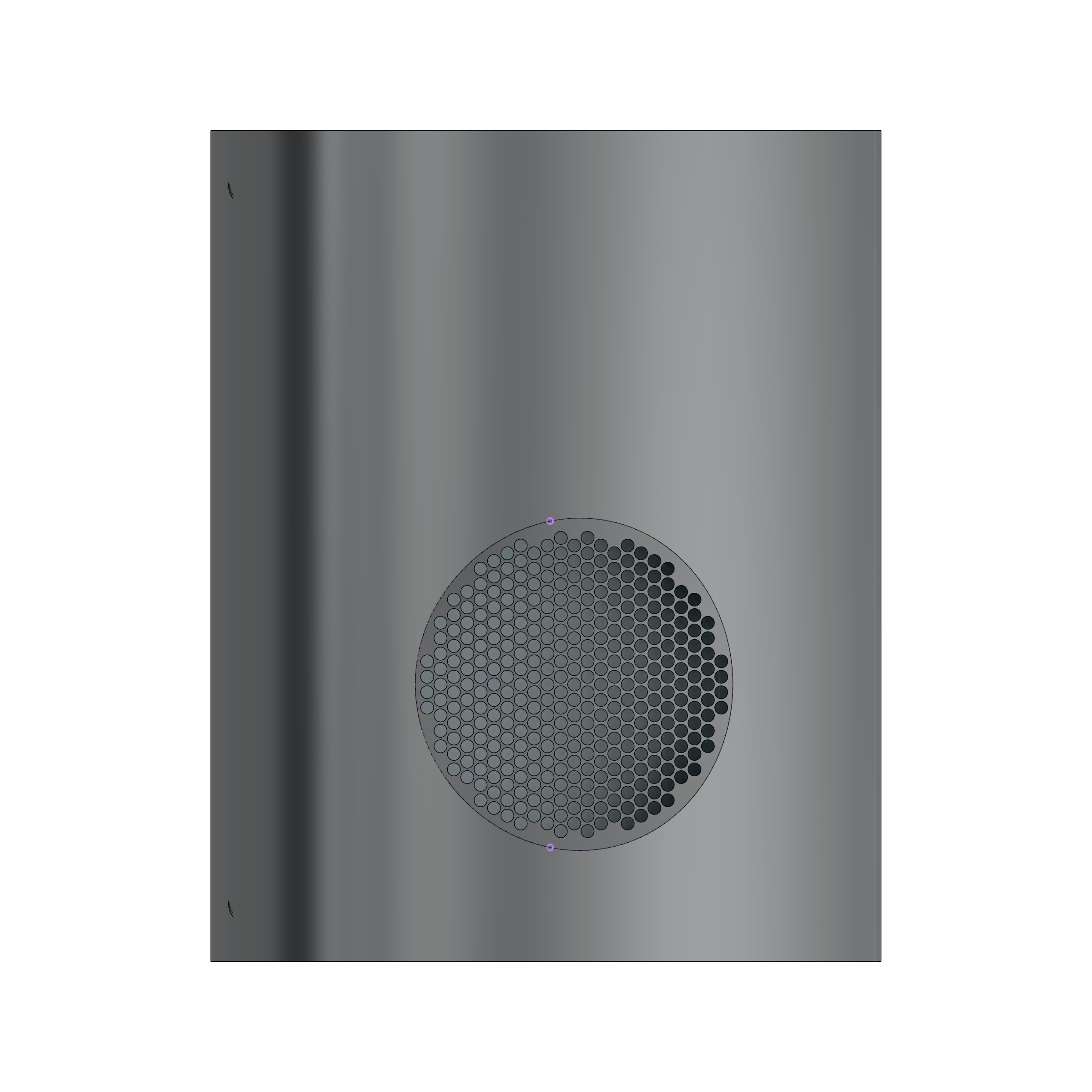 Close-up of Gene Scout's hex acoustic sensing grille